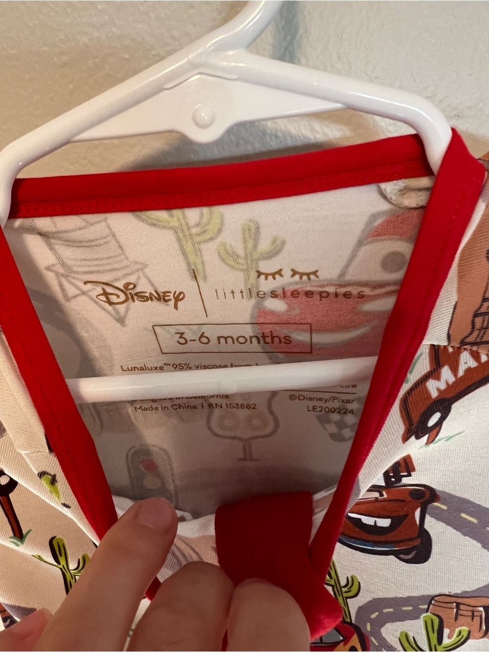 NWT Little Sleepies Disney Cars Radiator Springs Zippy 3-6 Months - Picture 4 of 4
